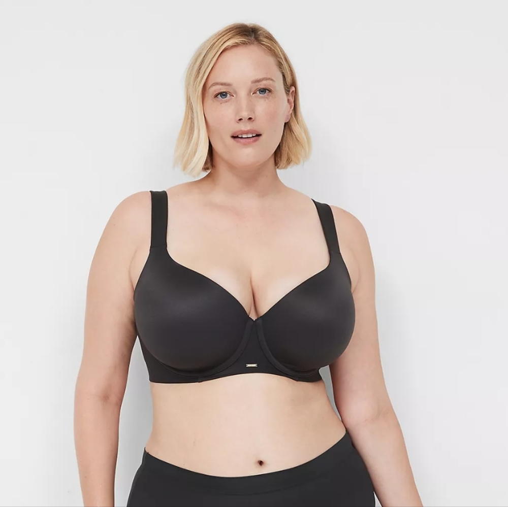 NWT Cacique Modern Luxe Lightly Lined Balconette Bra in Black, Size 40DD